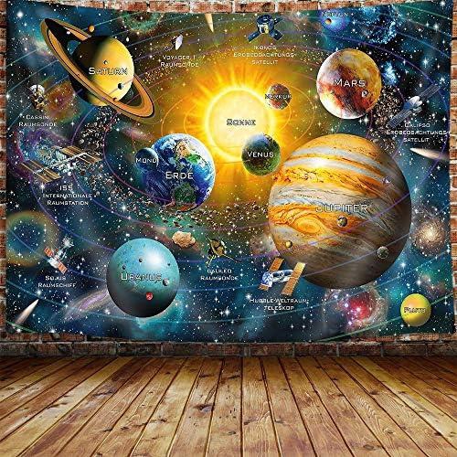 JAWO Planets Tapestry, Outer Space Solar System Tapestry Wall Hanging for Men Bedroom, Trippy Galaxy Mural Kids Tapestries Poster Boys Blanket College Dorm Home Decor 60X40Inches
