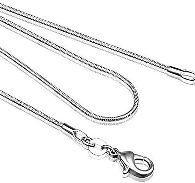 Necklace Chain Mouse Tail Unisex - In Silver Plated Thin & Tall Nice