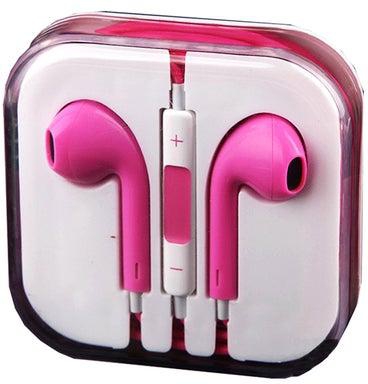 In-Ear Headphones With Mic Pink/White