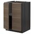 METOD Base cabinet with shelves/2 doors, white/Voxtorp walnut effect, 60x60 cm - IKEA