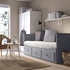 HEMNES Day-bed w 3 drawers/2 mattresses - grey/Åfjäll firm 80x200 cm