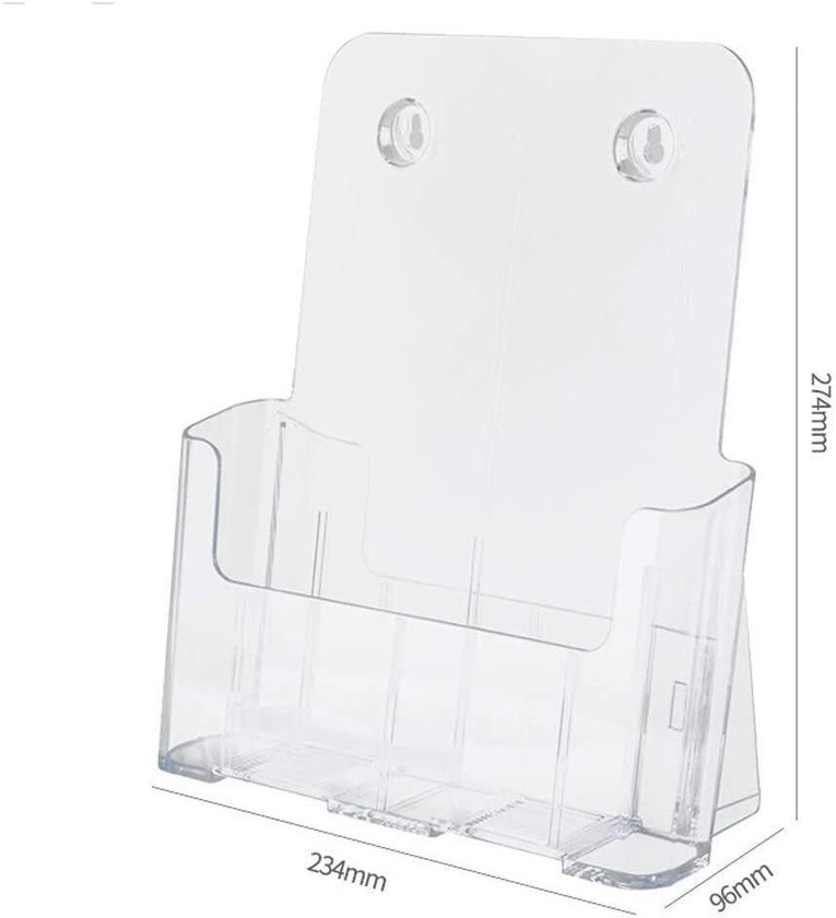 Generic A4 Display Stand Acrylic Display Stand A4 Hanging Standing File Storage Seat Three-Layer Brochure Magazine Set Table Book Display Rack Leaflet Display Stand (Size : 274mm)
