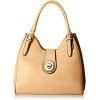 Mg Collection Structured Satchel Bag Apricot One Size
