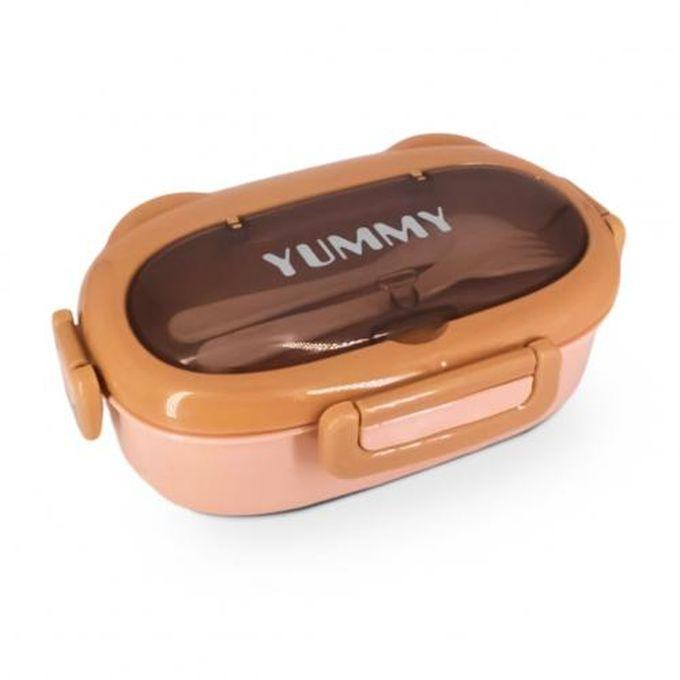 Lunch Box With Spoon And Fork And Two Food Storage Compartments
