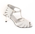 Mr Joe Synthetic T-Strap Pointed Toecap Heeled Sandal - Silver