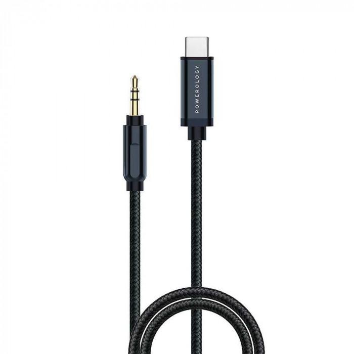 Powerology Aluminum Audio Cable Type-C to AUX 1.2m Black (RSP. 79)