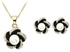 Gold Plated Floral Design Stone Studded Jewelry Set