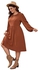 SheIn Women's Plus Size Long Sleeve Hidden Pocket Casual A Line Midi Swing Dress