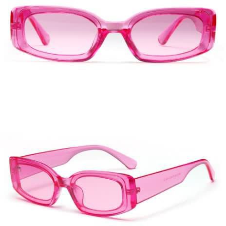 Unisex Rectangular Block Sunglasses- Pink