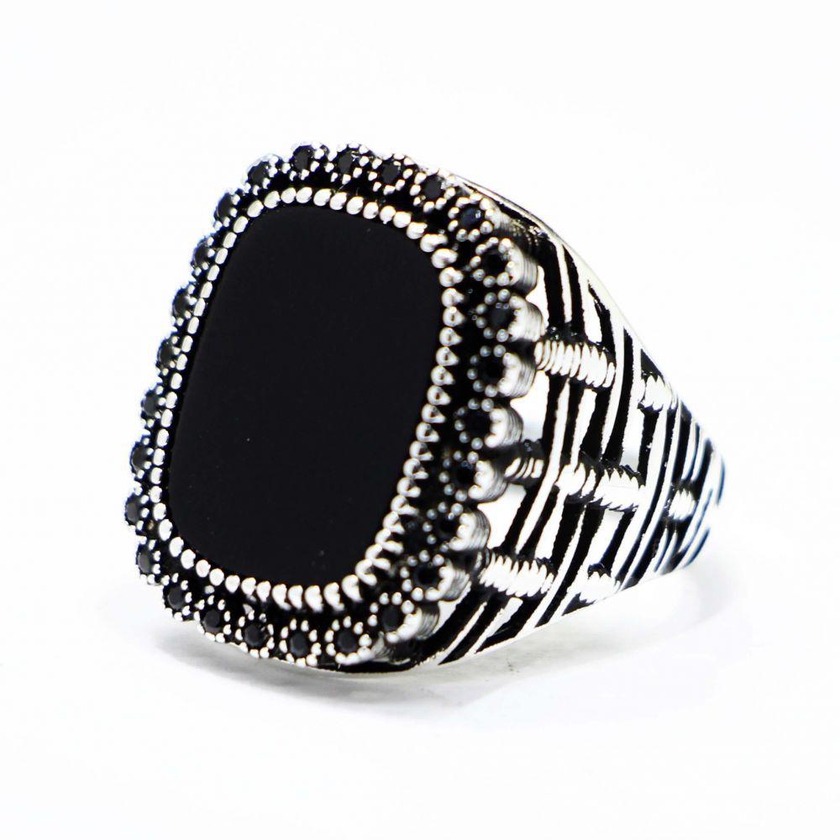 Silver Ring - For Man - 925- With Black stone