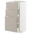 METOD / MAXIMERA Base cabinet with 3 drawers, white/Bodbyn off-white, 40x37 cm - IKEA