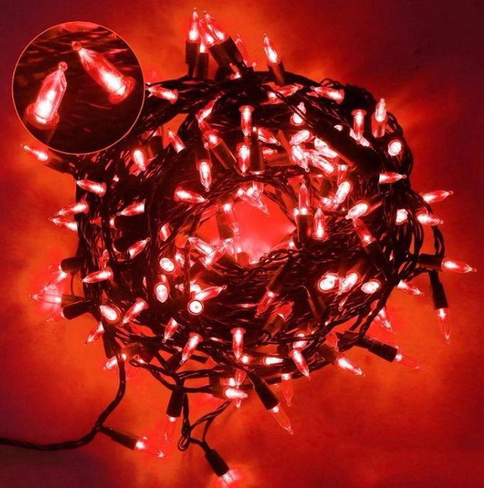 100 سلسلة أضواء LED للزينة (أحمر)