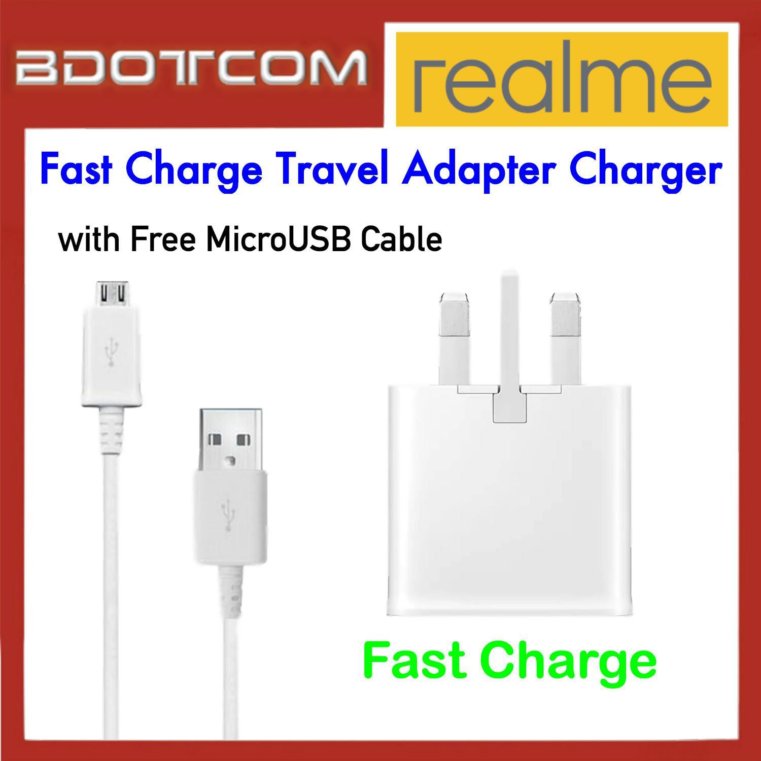 Realme Fast Travel Adapter Charger with Micro USB Realme 1/ 2 Cable