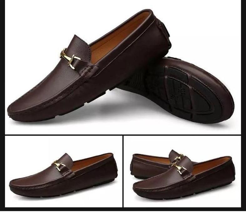 Men's Leather Casual Shoe Dark Brown