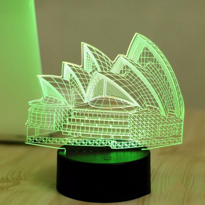 Sydney Opera House 7 Color 3d Led Desk Table Lamp Touch Switch