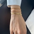 Tasiso Snake Bone Chain Link Bracelet for Women 18K Gold Plated Flat Herringbone Link Chain Bracelet Dainty Bracelet 8 Inches（L） 5MM（W）