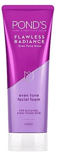Pond's Flawless Radiance Facial Foam Cleansing & exfoliating with Niacinamide and Vitamin E, Even-tone Glow, gives blemish-free skin,100ml