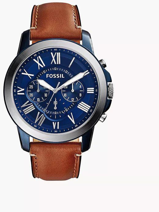 Fossil Men's Water Resistant Leather Strap Analog Watch FS5151 - 44mm - Brown