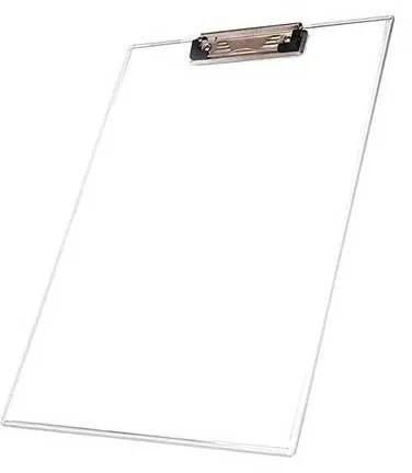 Transparent Plastic Clipboard Board A4 Acrylic Exam Writing Clip Board-CLEAR