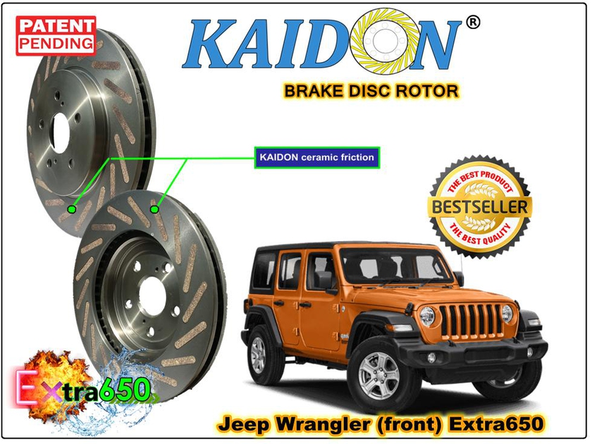 Kaidon-brake Jeep Wrangler brake disc rotor (FRONT) type "Extra650" spec