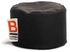 Bomba Desk Puff Leather Bean Bag, Black - 40x40x30cm