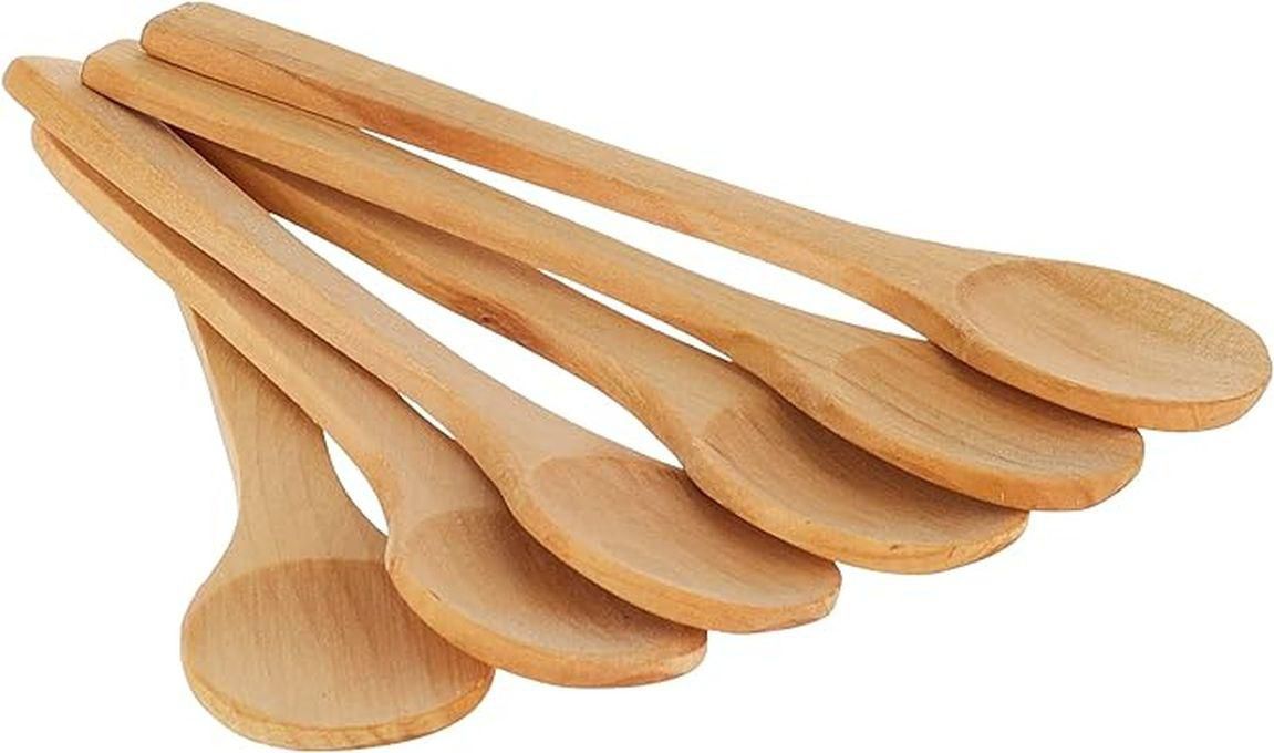 Wooden Kitchen Spoon Set - 6 Pieces - The Size Of A Tea Spoon