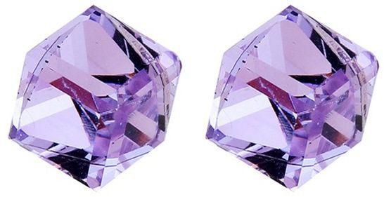 purple cube square crystal stud earrings