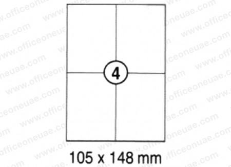 xel-lent  4 labels/sheet, straight corner, 105 x 148 mm, 100sheets/pack, White