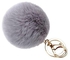 Fashion Braveayong Rabbit Fur Metal Ball Keychain Bag Plush Car Key Ring Car Key Pendant - Gray