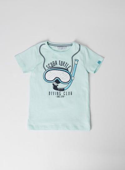 Kids Graphic Print T-Shirt Light Aqua