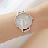 Olivia Burton Women's Grey & Trees & Wooden Effect Stag Dial Ionic Plated Pale Rose Gold Steel Watch - OB16AW01