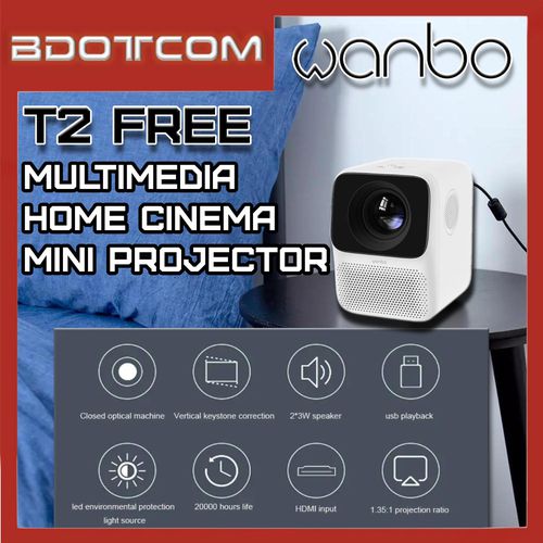 [Ready Stock] Wanbo T2 FREE Pico Smart LCD Home Cinema Mini Projector