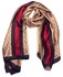 Multiuse Scarves For Ladies Classic Style Middle Line Bold Print Beige