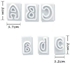 طقم قوالب للبسكويت والكيك بتصميم رمز وحروف إنجليزية مكون من 64 قطعة أبيض