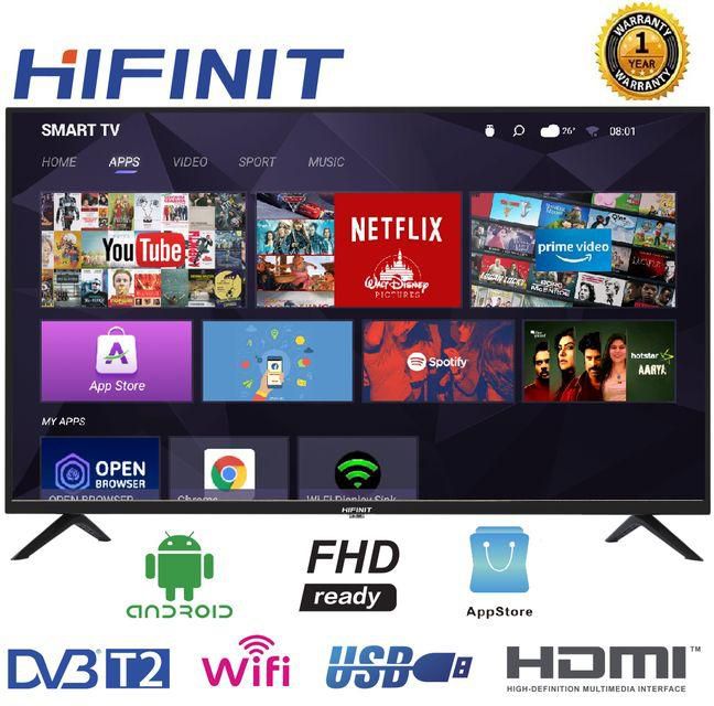 Hifinit 43E3S 43'' Inch Android Smart FHD LED TV - USB - HDMI -Black
