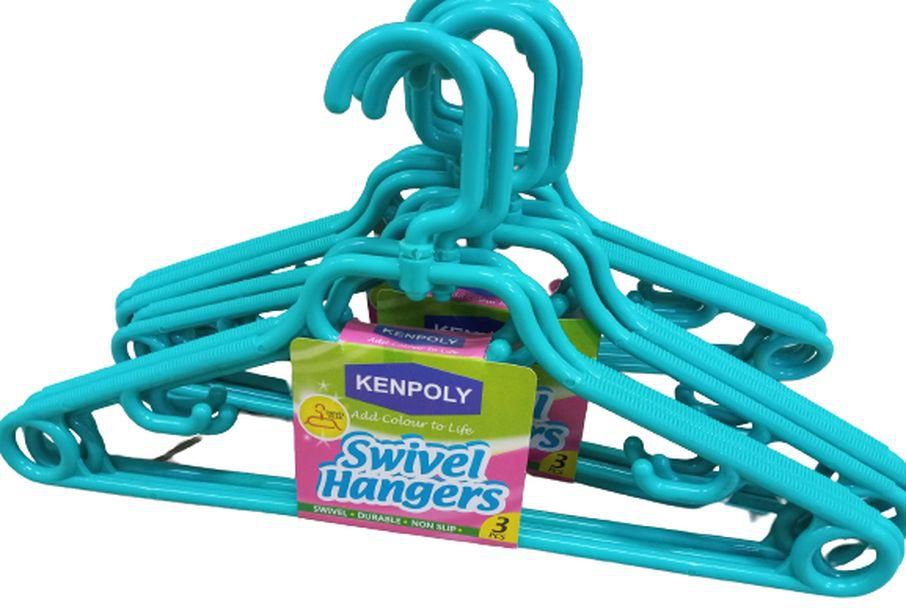 Kenpoly Swivel Heavy Duty Plastic Hangers Pack Of 3