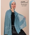 Farah إيشارب طرحة كومفورت كويتي داماس مميز 180 x 70 سم لإطلالة رائعة - Bluish Grey
