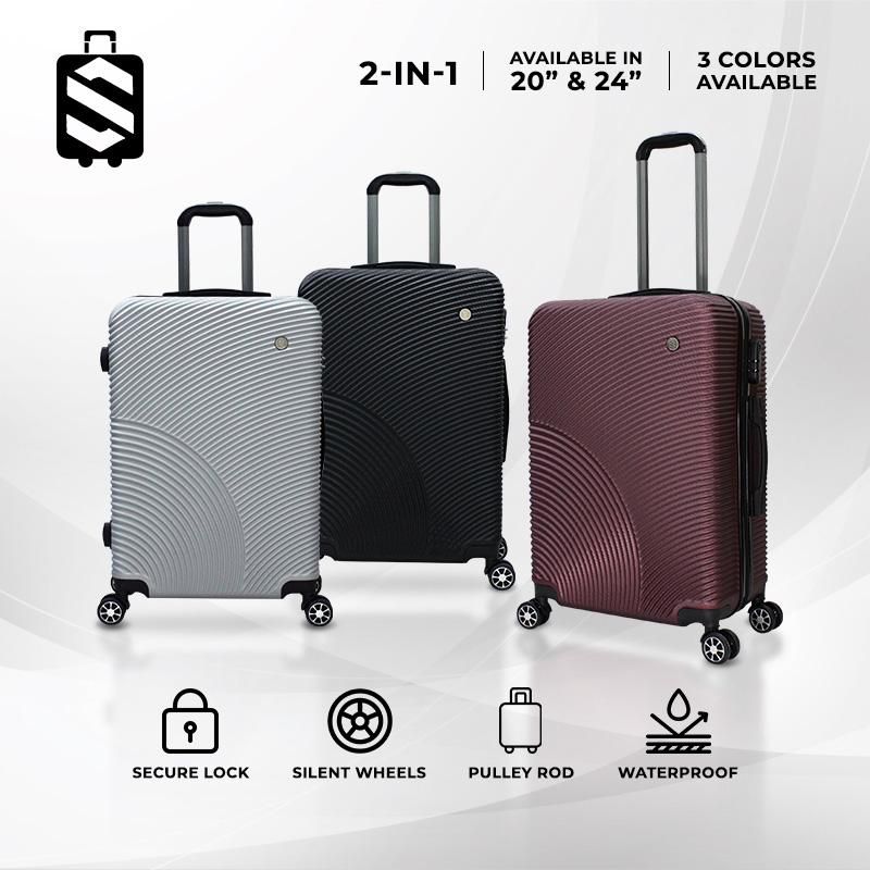 SKY TRAVELLER SKY343 2-In-1 Premium Narrow Curve Textured Ultralight Luggage Set 