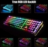 RK ROYAL KLUDGE S108 Typewriter Style Retro Mechanical Gaming Keyboard Wired with True RGB Backlit Collapsible Wrist Rest 108-Key Blue Switch Round Keycap - Black