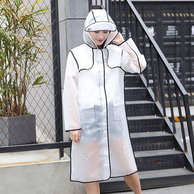 No Brand Home-Transparent Frosted Raincoat Waterproof Fashion Rain Poncho For Women Man*Black