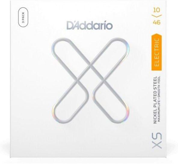 D'Addario XSE1046 Nickel-plated Steel-coated Electric Guitar Strings - .010-.046 - Regular (3-Pack)