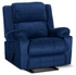 Velvet Upholstered Rocking Recliner Chair With Bed Mode Dark Blue 92x95x80cm