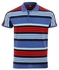 Sprint Blue & Red Cotton Striped Polo Shirt