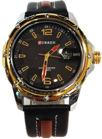 CURREN Man Watch Round Dial with Leather Band Mix Color 8104