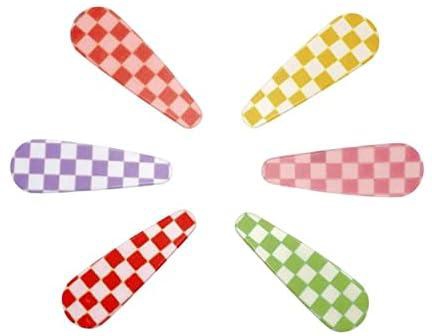 Aiwanto Metal Striped Snap Hair Clips Fashion Styling for Kids, Toddler Hair Accessory (6pcs) (Striped Set C)