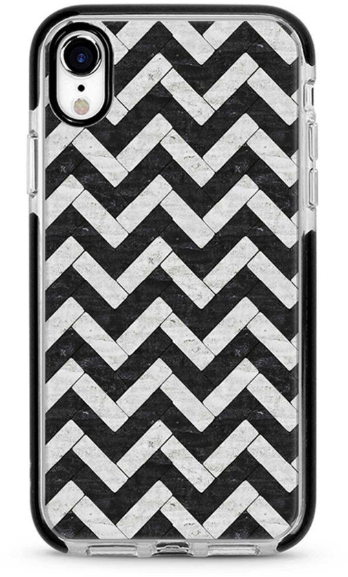 Protective Case Cover For Apple iPhone XR Chevron Tiles Full Print