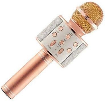 Multi-Functional Wireless Bluetooth Karaoke Microphone bk-858 Rose Gold