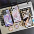 Luxury Bling Glitter Square Case For iPhone 11 13 12 Pro Max X XS MAX XR 6 6S 7 8 Plus Geometric Splice Gold Stripe Phone Cover