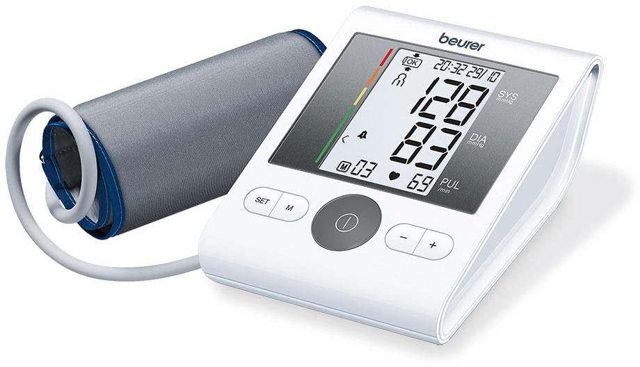 Beurer Upper Arm Blood Pressure Monitor, White/Grey - BM 28