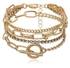 5in1 Women Bracelet Elegant Buckle Gold Bracelet Five Set Of Ladies Bracelets